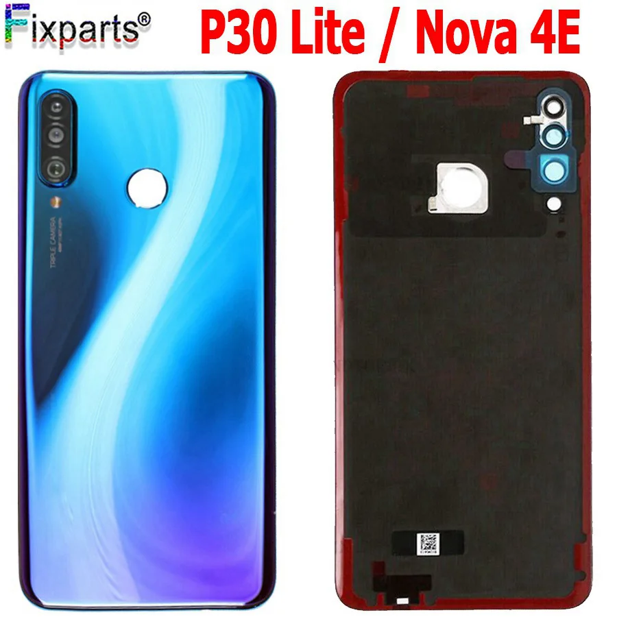 Новая задняя крышка батарейного отсека для Huawei Nova 4e Задняя стеклянная корпуса P30