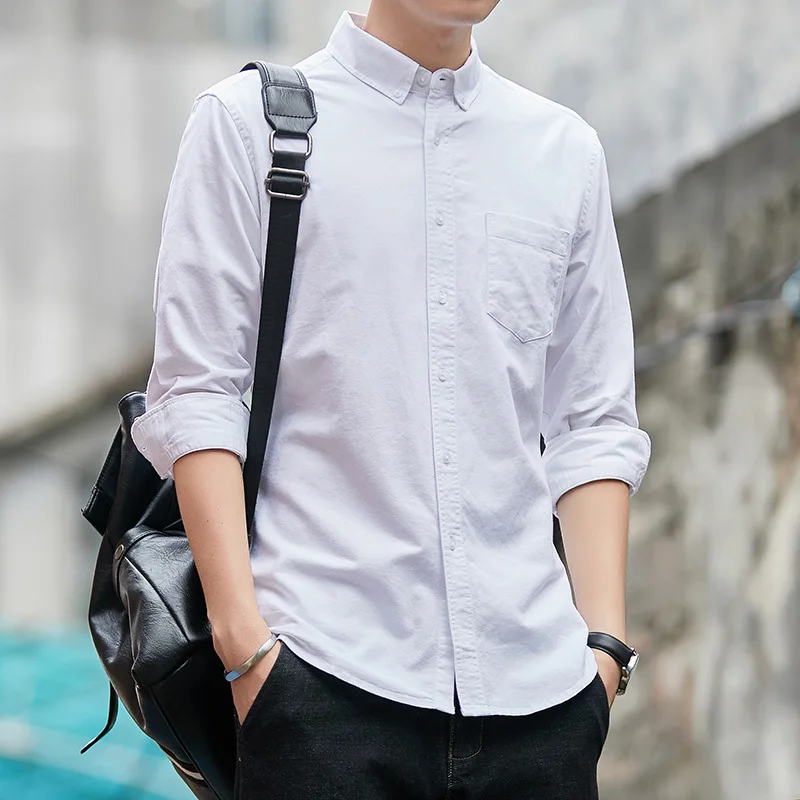 Spring and autumn new men's solid color shirt all cotton no iron liquid ammonia high grade business men's shirt 
Spring and autumn new men's solid color shirt all cotton no iron liquid ammonia high grade business men's shirt