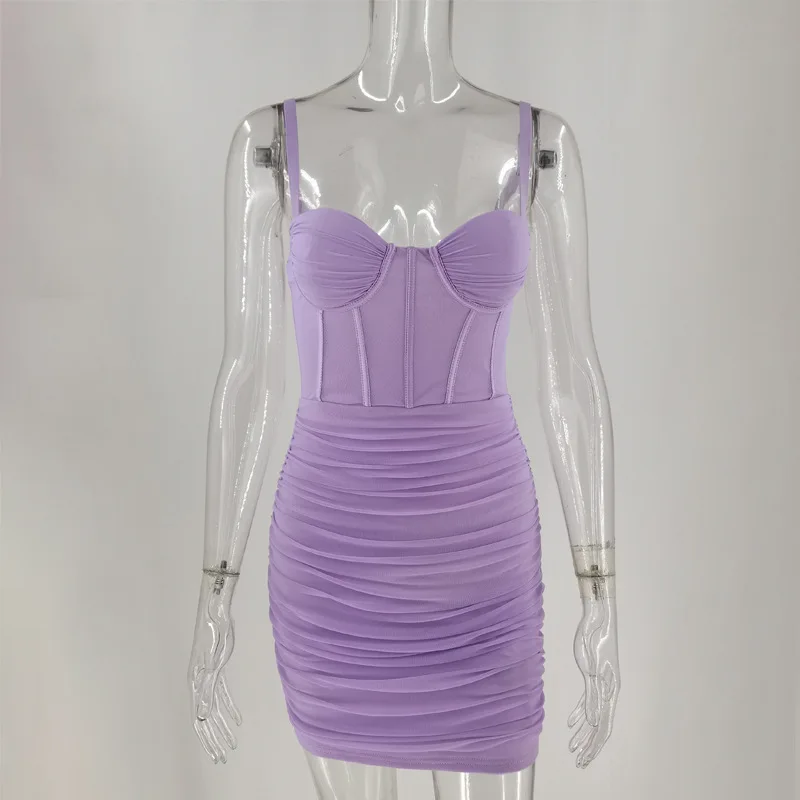 European and American fashion mesh pleated summer women's new style sexy slim backless strap temperament ladies dress
European and American fashion mesh pleated summer women's new style sexy slim backless strap temperament ladies dress