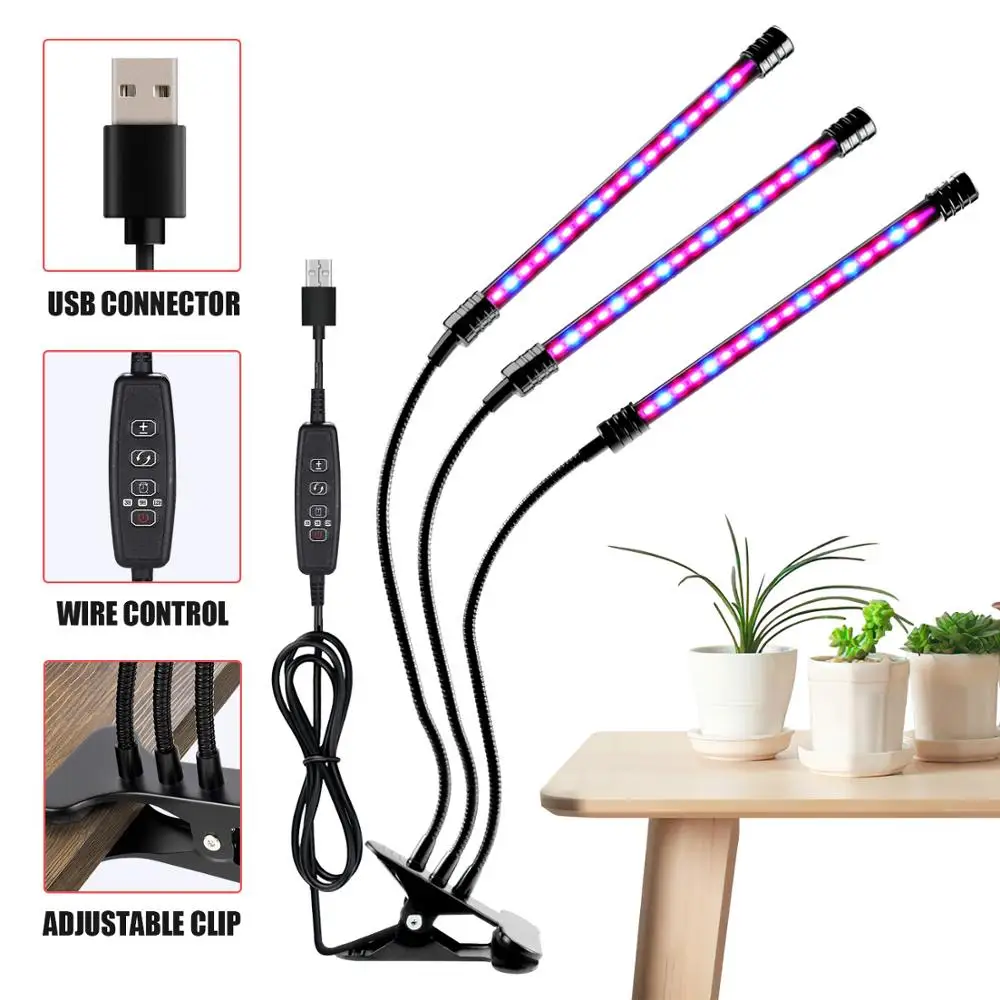 3 Heads LED Grow Light USB Phyto Lamp Full Spectrum Fitolampy With Control For Plants Seedlings Flower Indoor Fitolamp Grow Box
3 Heads LED Grow Light USB Phyto Lamp Full Spectrum Fitolampy With Control For Plants Seedlings Flower Indoor Fitolamp Grow Box