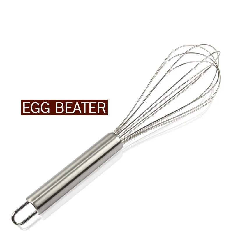 430# stainless steel 12 inch manual egg beater kitchen mixer cake tool blender
