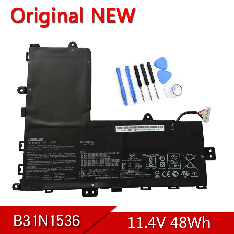 B31N1536 NEW Original Laptop Battery For ASUS Vivobook Flip TP201SA TP201SA-3K TP201SA-FV0011T FV0007T TP201SA-DB01T 11.4V 48Wh
B31N1536 NEW Original Laptop Battery For ASUS Vivobook Flip TP201SA TP201SA-3K TP201SA-FV0011T FV0007T TP201SA-DB01T 11.4V 48Wh