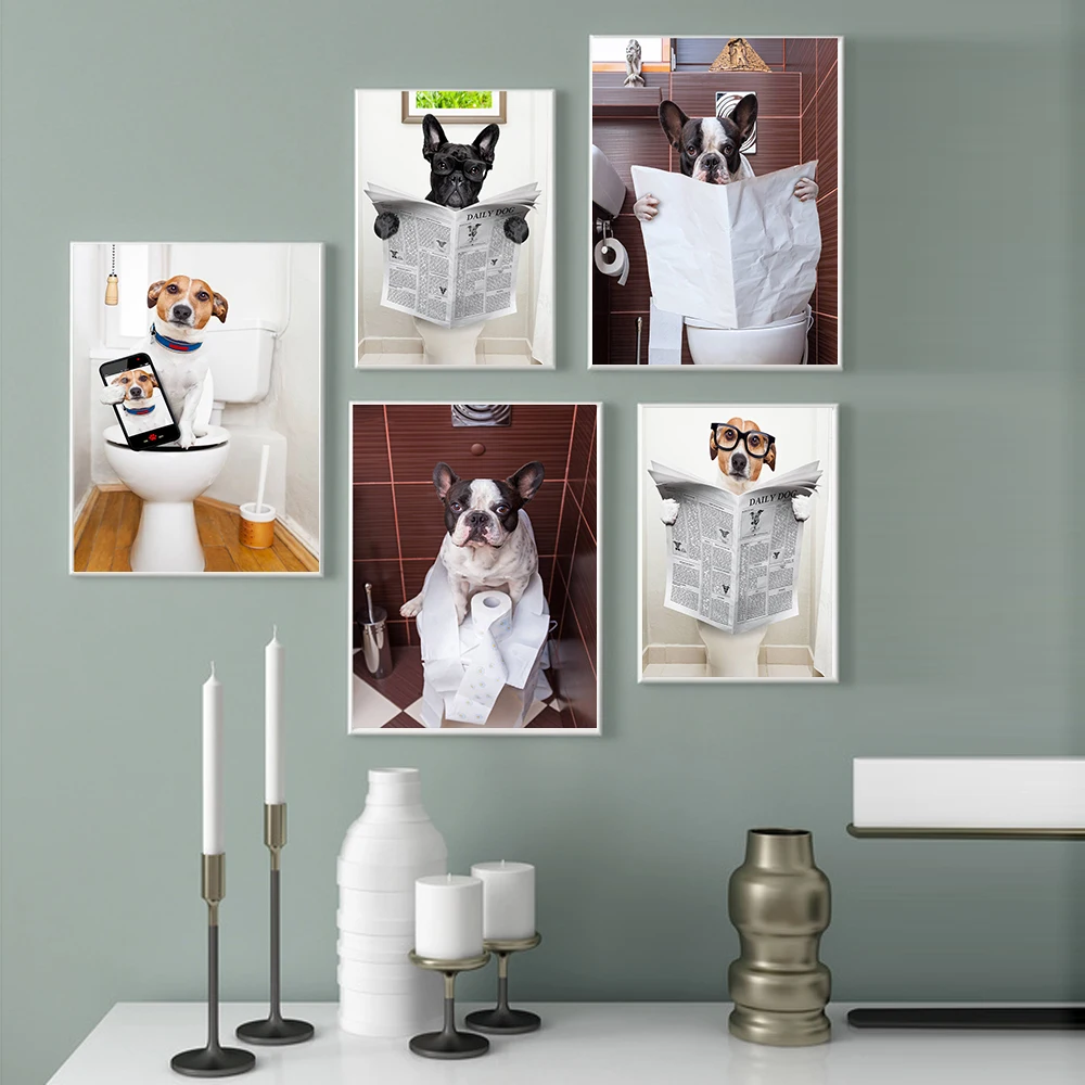 WC Toilet Dog Animal Funny Cartoon Bathroom Nordic Poster Wall Pictures For Living Room Home Wall Art Canvas Painting Unframed
WC Toilet Dog Animal Funny Cartoon Bathroom Nordic Poster Wall Pictures For Living Room Home Wall Art Canvas Painting Unframed