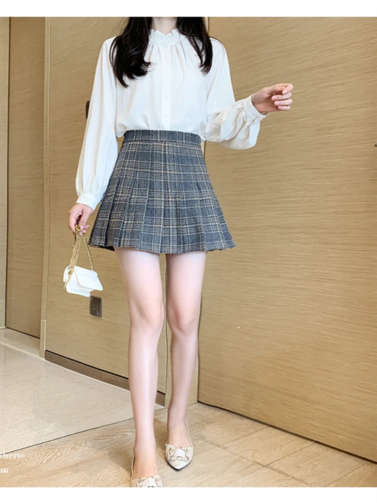 Real Shot A-Line Skirt Plaid Pleated Skirt Short Skirt High Waist Skirt Women's 2021 New Woolen Skirt
Real Shot A-Line Skirt Plaid Pleated Skirt Short Skirt High Waist Skirt Women's 2021 New Woolen Skirt