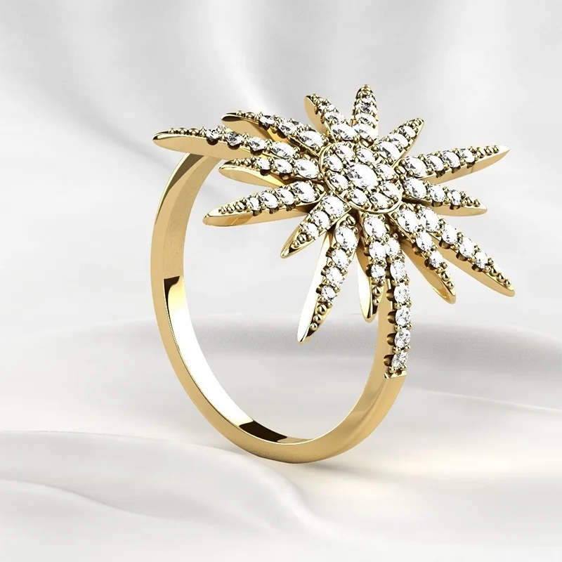 Milangirl Creative Gold Plated Color Flower Coconut Plam Plants Crystal Zircon Female Ring for Women Party Jewelry Accessories
Milangirl Creative Gold Plated Color Flower Coconut Plam Plants Crystal Zircon Female Ring for Women Party Jewelry Accessories