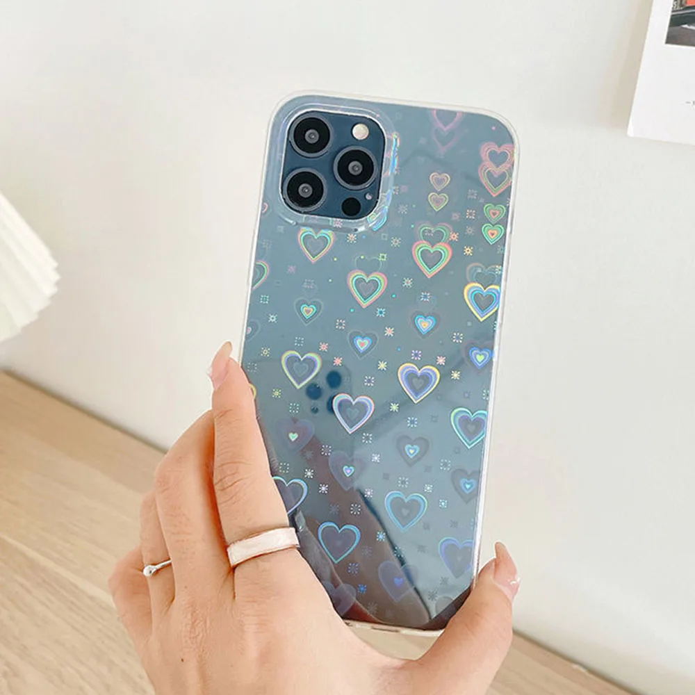 Gradient Laser Heart Love Pattern Clear Phone Case For iPhone 11 12 13 Pro Max X XS Max XR 7 8 Plus Soft TPU Shockproof Cover
Gradient Laser Heart Love Pattern Clear Phone Case For iPhone 11 12 13 Pro Max X XS Max XR 7 8 Plus Soft TPU Shockproof Cover