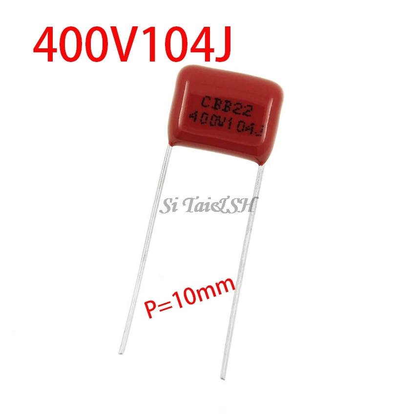 

10PCS 400V104J Pitch 10mm 0.1UF 100NF 400V 104 CBB Polypropylene film capacitor