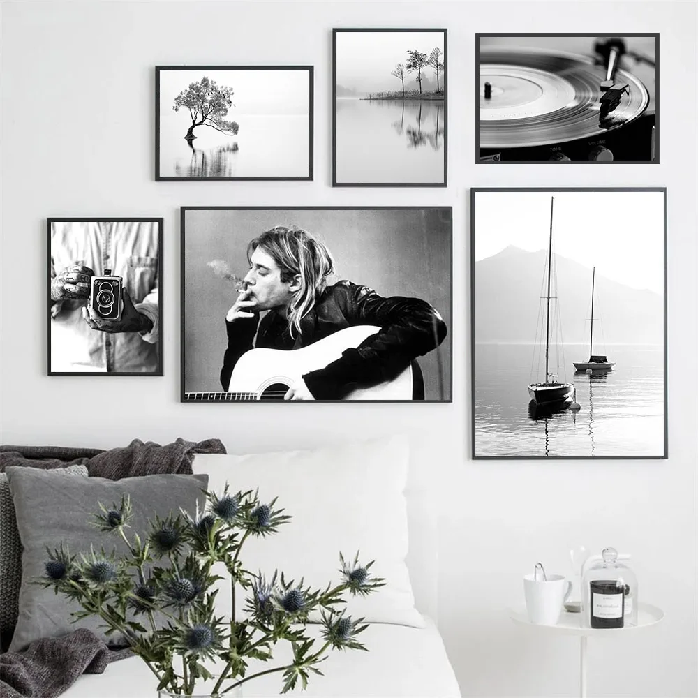 Nordic Landscape Poster Lake Boat Canvas Painting Black And White Wall Art Print Camera Guitar Wall Pictures Living Room Decor 
Nordic Landscape Poster Lake Boat Canvas Painting Black And White Wall Art Print Camera Guitar Wall Pictures Living Room Decor