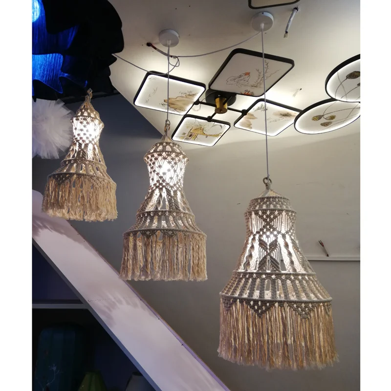 Nordic Bohemian Lamp Style Bedroom Inn Restaurant Chandelier Art Hand Woven Cotton Thread Lampshade Decorative Lamps
Nordic Bohemian Lamp Style Bedroom Inn Restaurant Chandelier Art Hand Woven Cotton Thread Lampshade Decorative Lamps