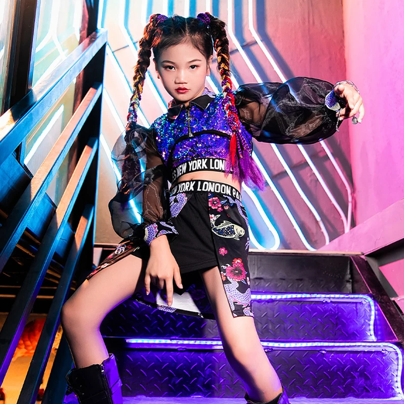 New Modern Street Dance Stage Performance Clothes Sequin Tops Children'S Day Kids Costumes Girls Hip Hop Jazz Dancewear 120-160
New Modern Street Dance Stage Performance Clothes Sequin Tops Children'S Day Kids Costumes Girls Hip Hop Jazz Dancewear 120-160