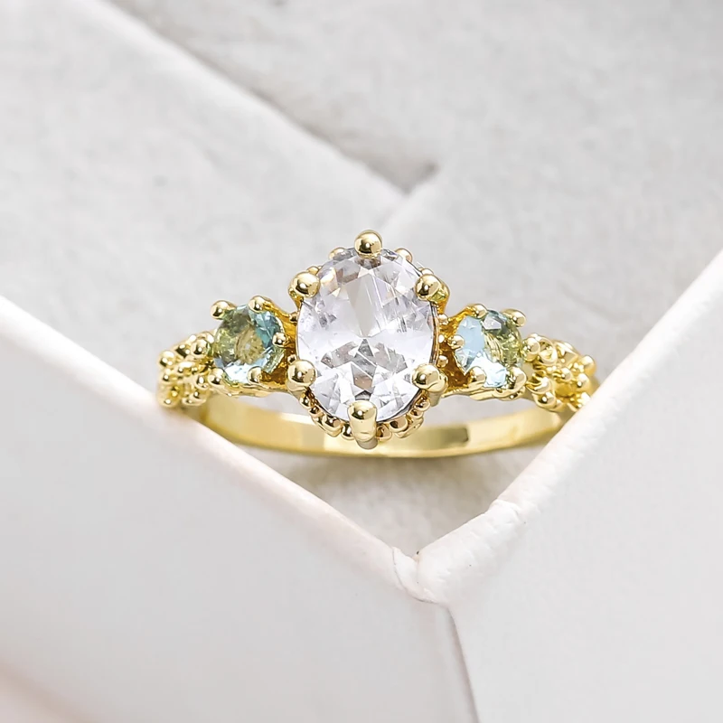 Fashion Gold Color Oval Shape Crystal Zircon Anniversary Rings For Women Engagement Wedding High Quality Jewelry
Fashion Gold Color Oval Shape Crystal Zircon Anniversary Rings For Women Engagement Wedding High Quality Jewelry