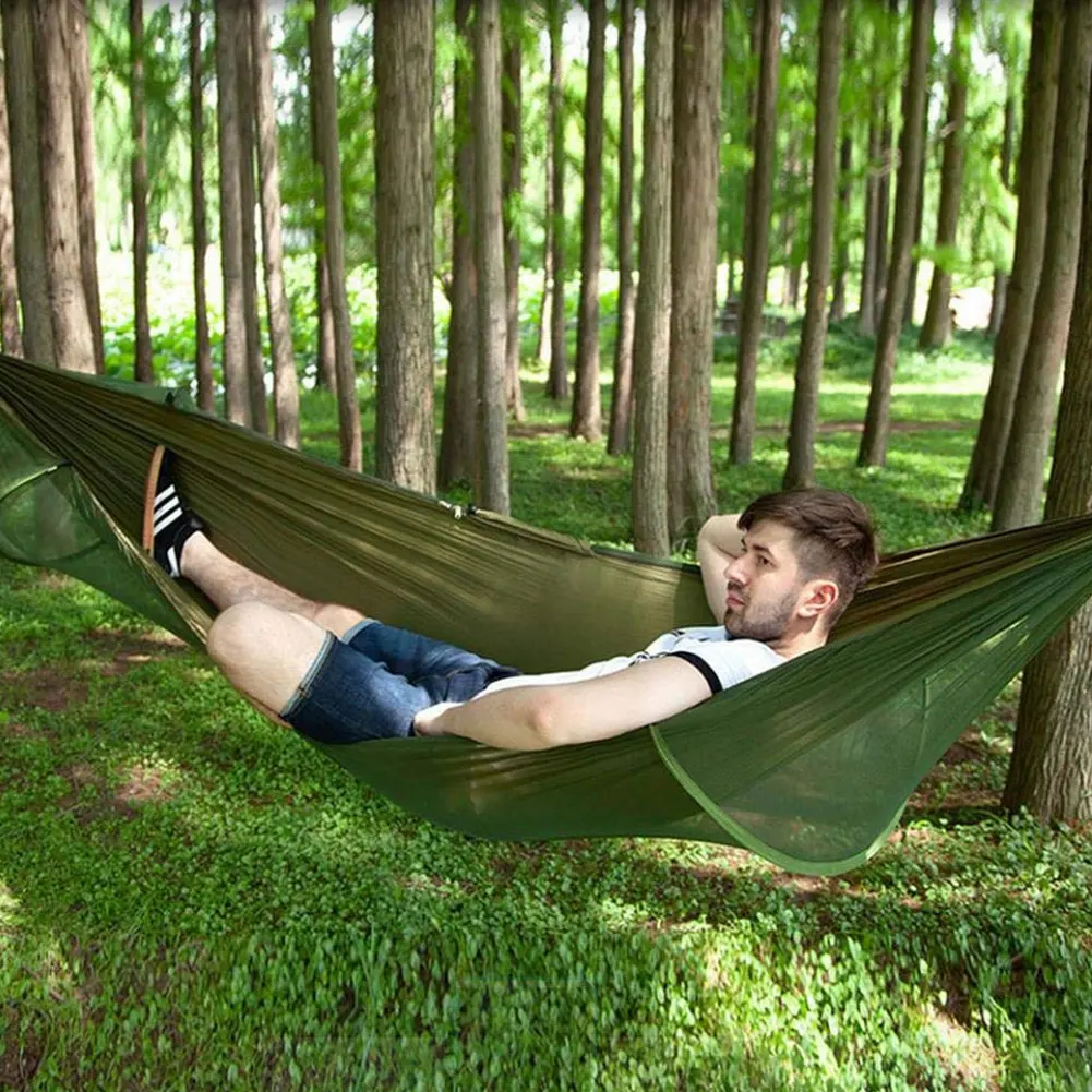 Camping Hammock with Mosquito Net Nylon Travel Hammock Outdoor Portable for Camping Hiking Backpacking Picnic Army Green
Camping Hammock with Mosquito Net Nylon Travel Hammock Outdoor Portable for Camping Hiking Backpacking Picnic Army Green
