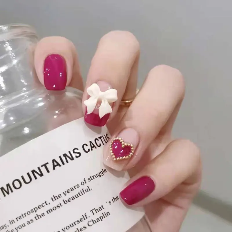 24Pcs Red Bow Heart Pearl Short Round Fake Nails Checkerboard Cloud Coffin Acrylic Full Cover Press On False Nail Art Tip Tools
24Pcs Red Bow Heart Pearl Short Round Fake Nails Checkerboard Cloud Coffin Acrylic Full Cover Press On False Nail Art Tip Tools
