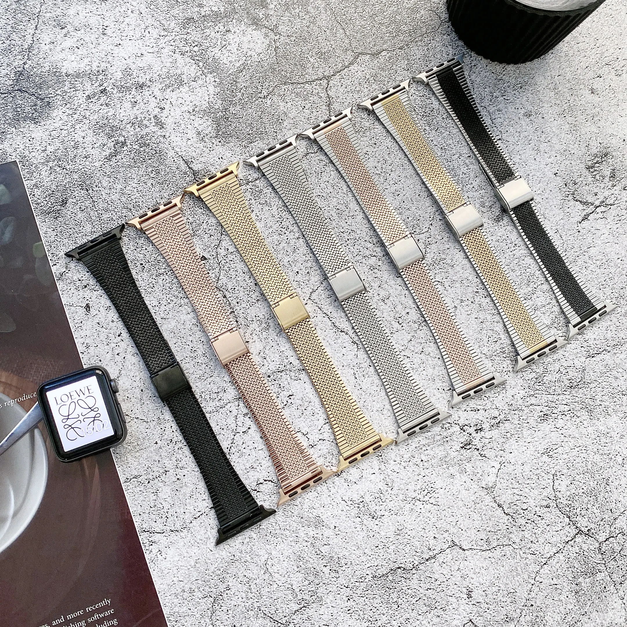 Bracelet Stainless Steel Belt 304 Buckle Slim Watch Strap for Apple Watch SE Series 7 6 5 4 Band 44mm 40mm 42mm 38mm Wristband
Bracelet Stainless Steel Belt 304 Buckle Slim Watch Strap for Apple Watch SE Series 7 6 5 4 Band 44mm 40mm 42mm 38mm Wristband