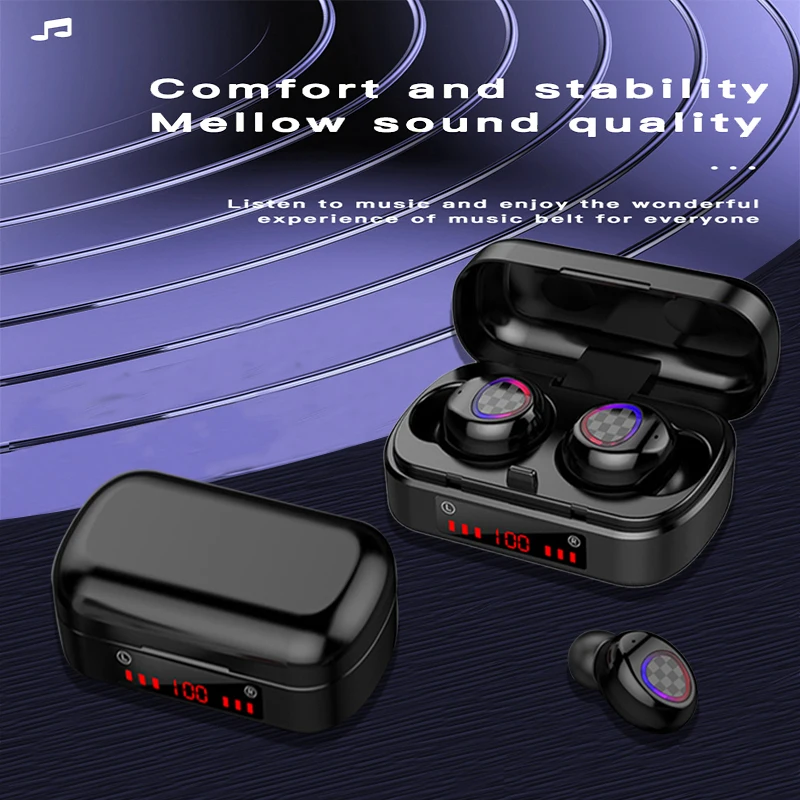 V7 Bluetooth 5.0 Touch Wireless Headphones with LED Display and Charging Box 300mAh Sports Game Headset Hi-Fi Music Earbuds
V7 Bluetooth 5.0 Touch Wireless Headphones with LED Display and Charging Box 300mAh Sports Game Headset Hi-Fi Music Earbuds