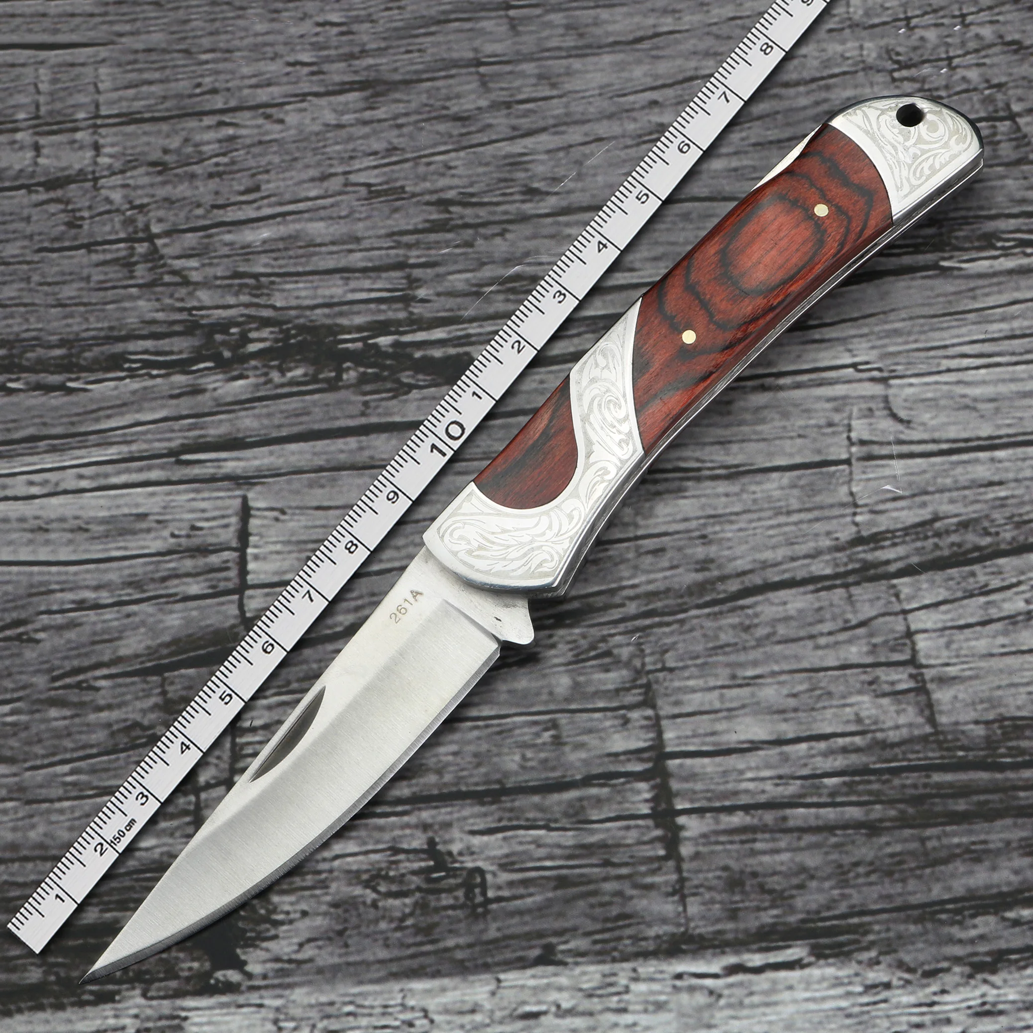 Wooden Handle High Hardness Folding Knives Wilderness Survival Self-defense Pocket Knife Exquisite Pattern Camping Utility Knife
Wooden Handle High Hardness Folding Knives Wilderness Survival Self-defense Pocket Knife Exquisite Pattern Camping Utility Knife