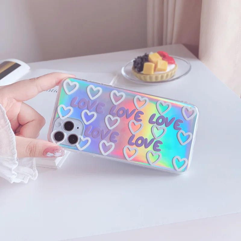 Love phone case is suitable for iPhone11 12Pro Max mini X XR XSMax 8 7PluS laser purple Love anti-drop protective back cover New
Love phone case is suitable for iPhone11 12Pro Max mini X XR XSMax 8 7PluS laser purple Love anti-drop protective back cover New