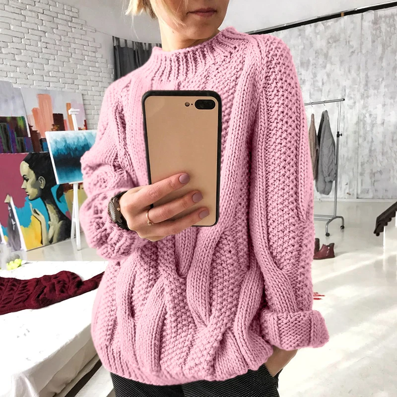 2020 Fashion New Autumn Winter Women's Long Sleeve oversize O-neck Knitted Sweater Solid Thicken Pullovers Warm Tops for women
2020 Fashion New Autumn Winter Women's Long Sleeve oversize O-neck Knitted Sweater Solid Thicken Pullovers Warm Tops for women