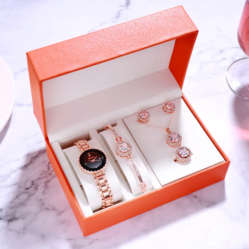 5pcs / set women's Luxury Watch Jewelry Gift Set Diamond Bracelet + Necklace + earring + ring gift gift for girlfriend
5pcs / set women's Luxury Watch Jewelry Gift Set Diamond Bracelet + Necklace + earring + ring gift gift for girlfriend