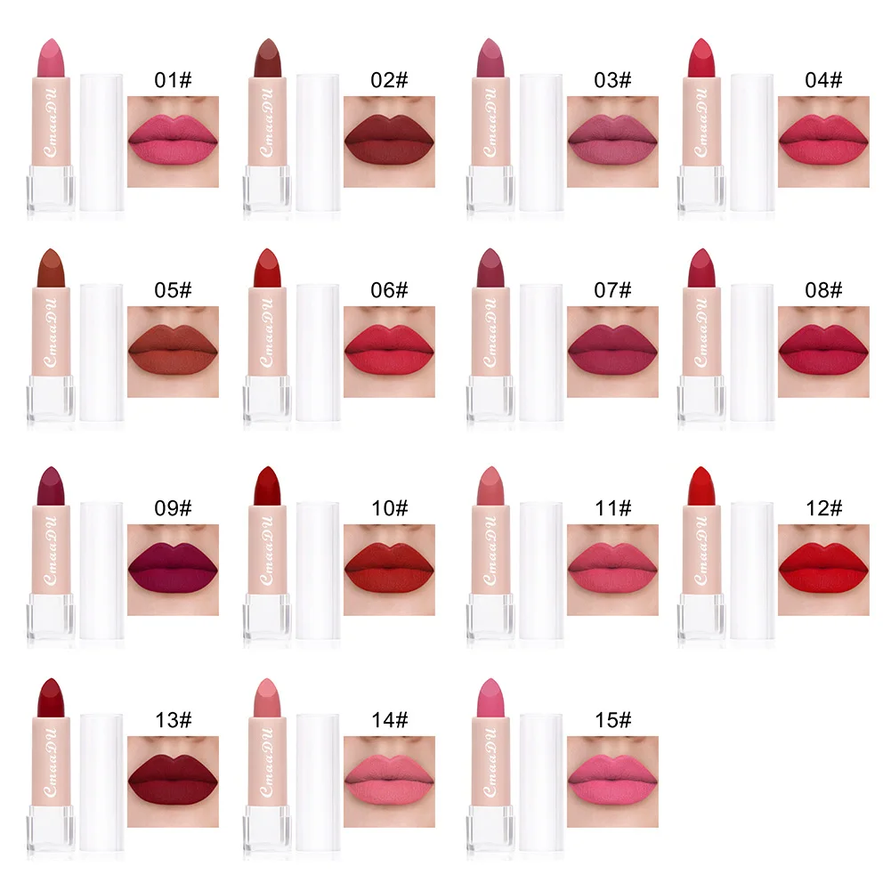 Hot Product 15 Colors Lip Stick Matte Velvet Lip Gloss Waterproof Non Sticky Long Lasting Lip Glaze Lipstick Makeup Cosmetics
Hot Product 15 Colors Lip Stick Matte Velvet Lip Gloss Waterproof Non Sticky Long Lasting Lip Glaze Lipstick Makeup Cosmetics