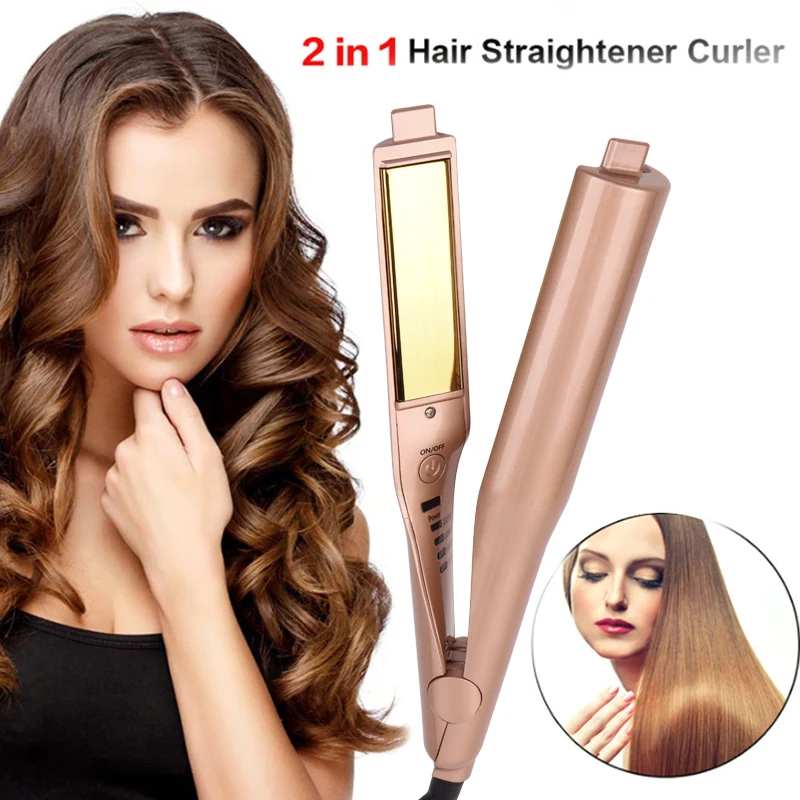 Gold 2 in 1 Straightening Iron Hair Curler Curling Iron Professional Hair Curler Salon Quality Hair Curling Straightening Iron
Gold 2 in 1 Straightening Iron Hair Curler Curling Iron Professional Hair Curler Salon Quality Hair Curling Straightening Iron