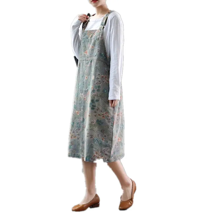 GIRL DRESSES New art printing restoring ancient ways do old loose long braces cowboy dress bigger sizes | Женская одежда