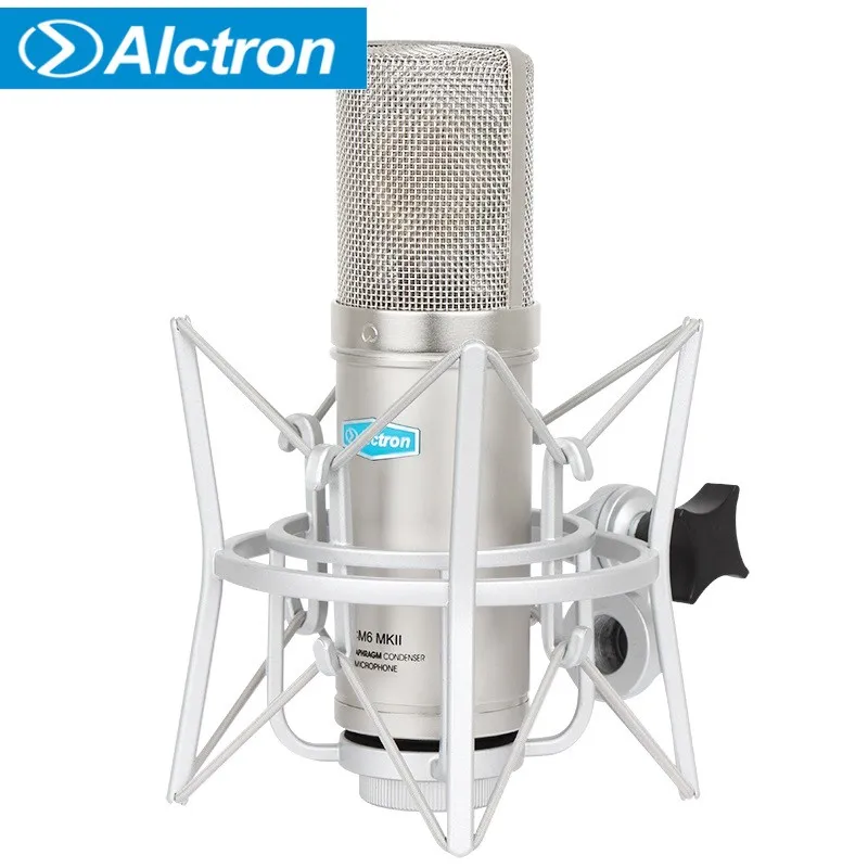 Alctron CM6 MKII Professional Microphone Large Diaphragm Recording Studio Mic with Shock Mount Pop Filter For computer VS bm800 |