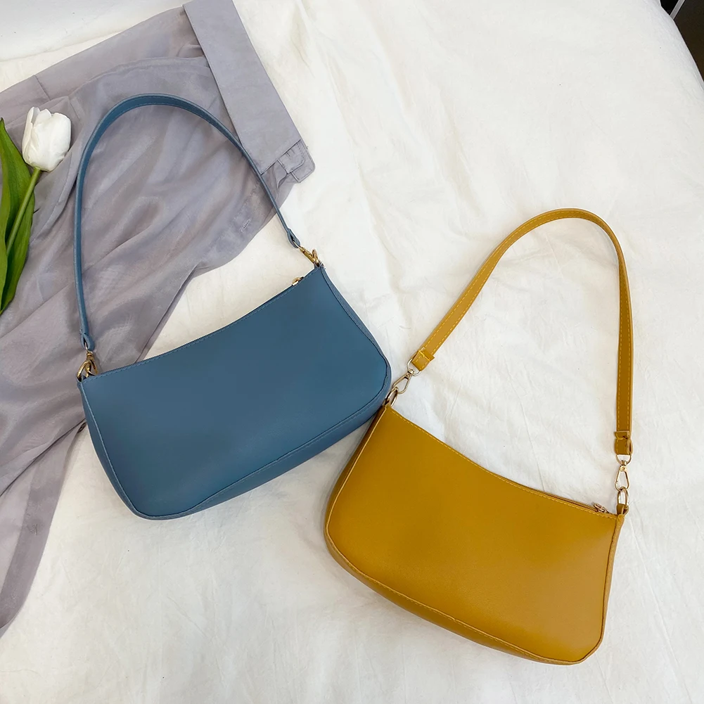 Solid Color Casual Small Shoulder Underarm Bags For Women Vintage PU Leather Handbags Ladies Fashion Pure Color Shoulder Bags
Solid Color Casual Small Shoulder Underarm Bags For Women Vintage PU Leather Handbags Ladies Fashion Pure Color Shoulder Bags