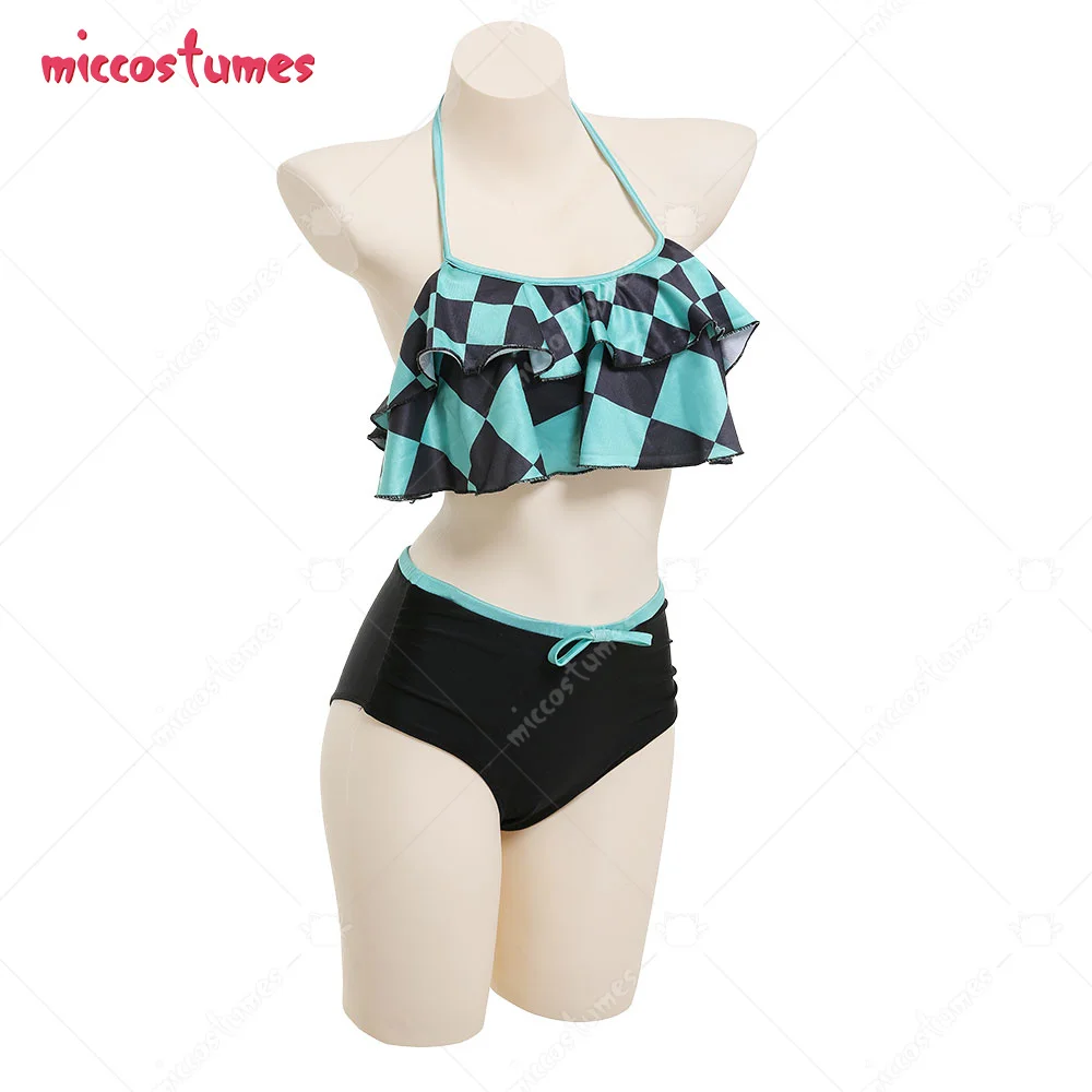 Tanjiro Grid Pattern Halter Neck Top and High Waist Cosplay Costume Two Piece Anime Swimsuit Swimwear Bathing Suit
Tanjiro Grid Pattern Halter Neck Top and High Waist Cosplay Costume Two Piece Anime Swimsuit Swimwear Bathing Suit