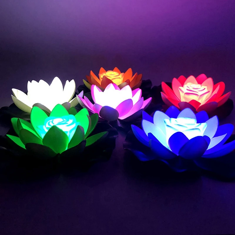 LED Floating Lotus Flower Lamps Decorations On Water Swimming Pool Garden Light Garden Tank Pond Decoration 18cm 
LED Floating Lotus Flower Lamps Decorations On Water Swimming Pool Garden Light Garden Tank Pond Decoration 18cm