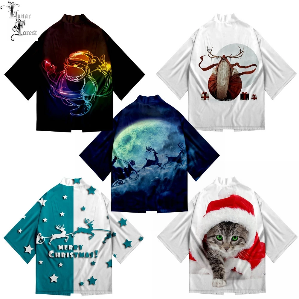 Funny Cardigan Christmas Santa Claus Japanese Kimono Haori Yukata Women/Men kimono Shirt Short Sleeve Streetwear Loose
Funny Cardigan Christmas Santa Claus Japanese Kimono Haori Yukata Women/Men kimono Shirt Short Sleeve Streetwear Loose