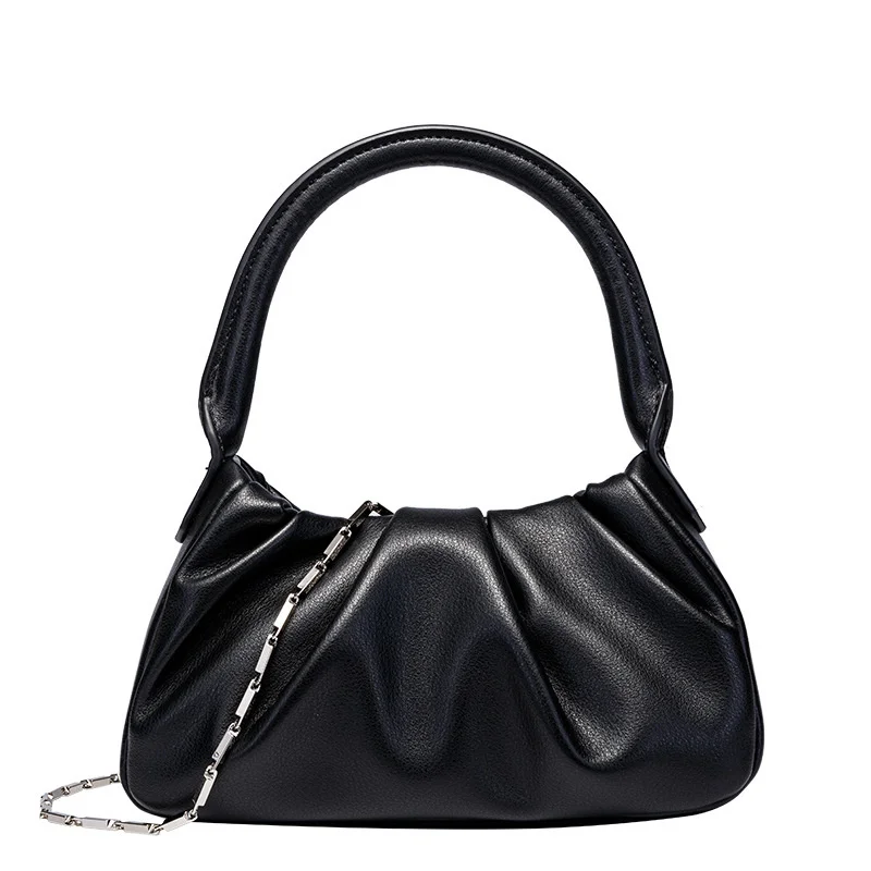 New cloud fold underarm bag real soft leather Chain Handbag women's Mini French stick shoulder bag 
New cloud fold underarm bag real soft leather Chain Handbag women's Mini French stick shoulder bag