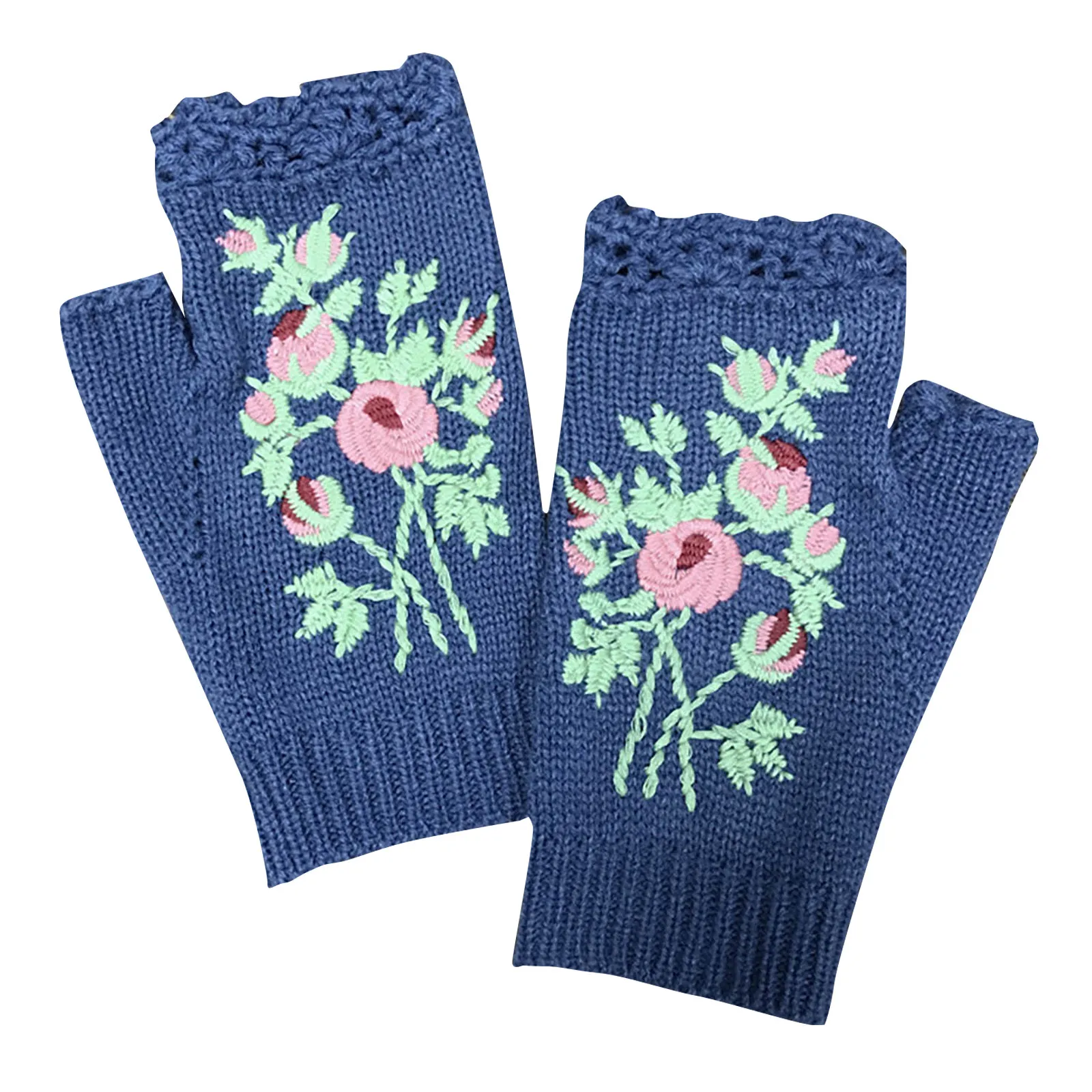 Drop Ship Embroidery Flowers Knitted Fingerless Wrist Gloves Women Girls Winter Warm Riding Cycling Gloves Mitten N26
Drop Ship Embroidery Flowers Knitted Fingerless Wrist Gloves Women Girls Winter Warm Riding Cycling Gloves Mitten N26