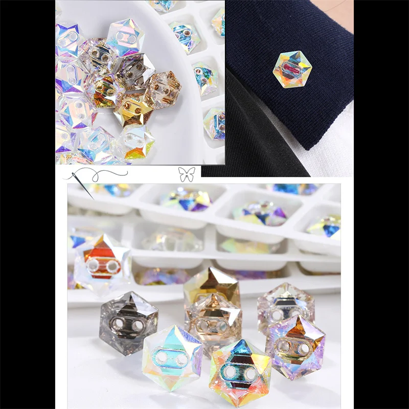 Wholesale 45Pcs/Pack Needlework Button Hexagon Rhinestone Clothes Accessories Crystals Clothes Decorations Cabochons For Fabric
Wholesale 45Pcs/Pack Needlework Button Hexagon Rhinestone Clothes Accessories Crystals Clothes Decorations Cabochons For Fabric