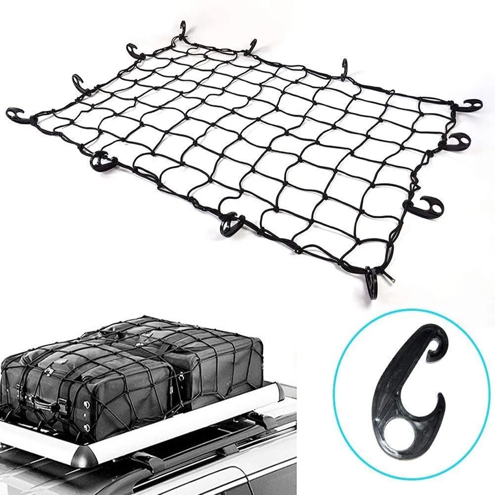 120x90cm Black Latex Bungee Cargo Net Luggage Netting with 5X5cm Small Mesh and 12 Adjustable Plastic Hooks for Rooftop
120x90cm Black Latex Bungee Cargo Net Luggage Netting with 5X5cm Small Mesh and 12 Adjustable Plastic Hooks for Rooftop