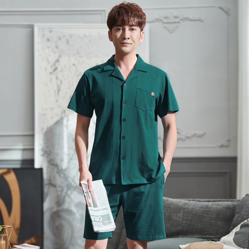 Big Yards 3XL Solid Color Summer Cardigan Pajama Sets Man Cotton Shorts Sleeve Tops And Shorts Sleep Wear Pijamas Pyjama Mujer
Big Yards 3XL Solid Color Summer Cardigan Pajama Sets Man Cotton Shorts Sleeve Tops And Shorts Sleep Wear Pijamas Pyjama Mujer