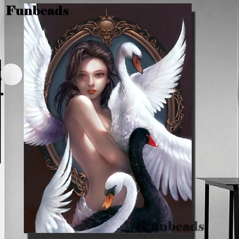 5D DIY Diamond painting Cross stitch Swan Woman Full round Diamond embroidery girl full square 3D Diamond mosaic Portrait FF5957 
5D DIY Diamond painting Cross stitch Swan Woman Full round Diamond embroidery girl full square 3D Diamond mosaic Portrait FF5957