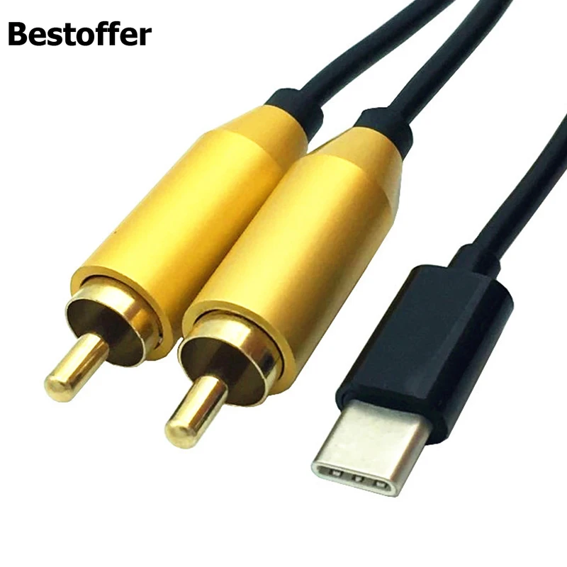 Type-C USB3.1 USB-C-2RCA штекер аудио USB удлинитель 80 см для Xiaomi 6 LeTV | Электроника