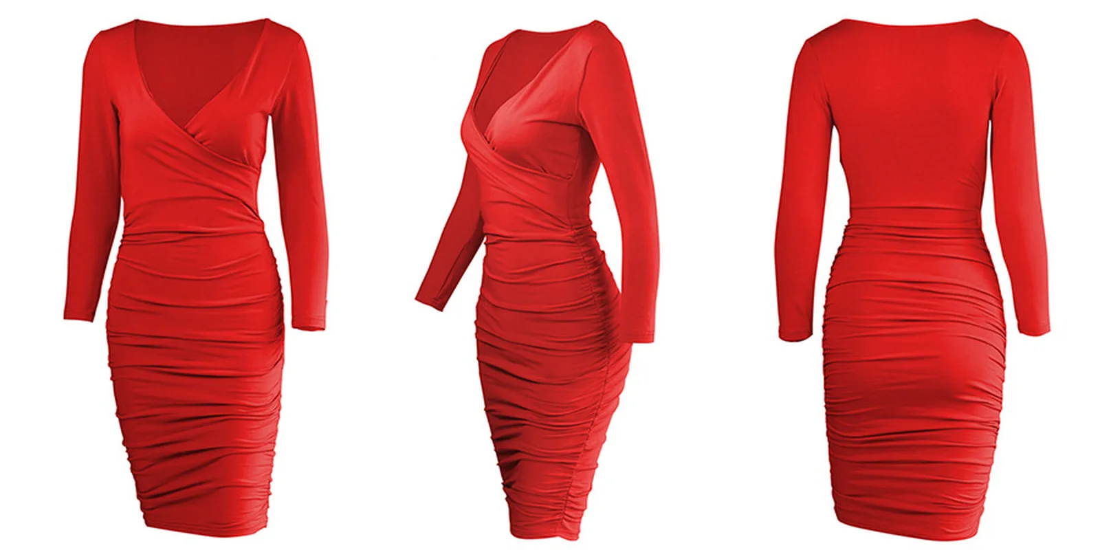 Long Sleeve V-neck Slim European and American Sexy Ladies Dress 2020 Spring New Women's Dress 
Long Sleeve V-neck Slim European and American Sexy Ladies Dress 2020 Spring New Women's Dress