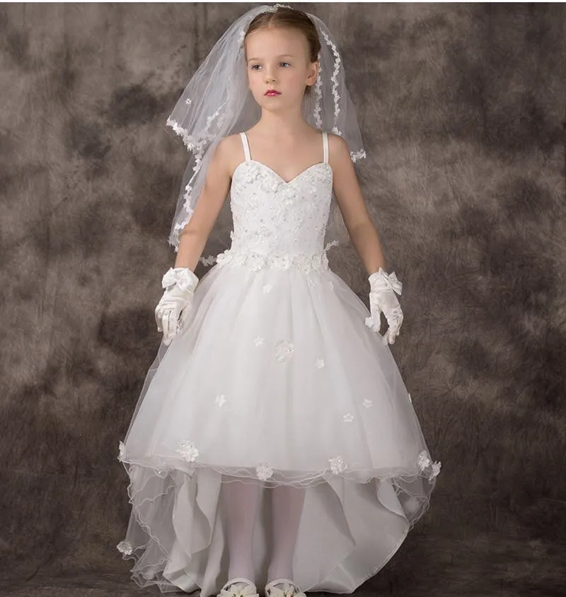 Фото Цветочные платья для девочек на свадьбу с 3D цветочной аппликацией кружевные