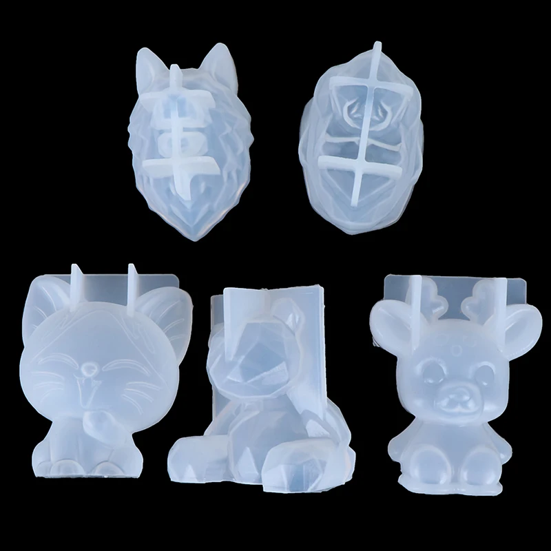 3D силиконовая форма в виде животных Diy Геометрическая Стерео Медведь Олень кошка