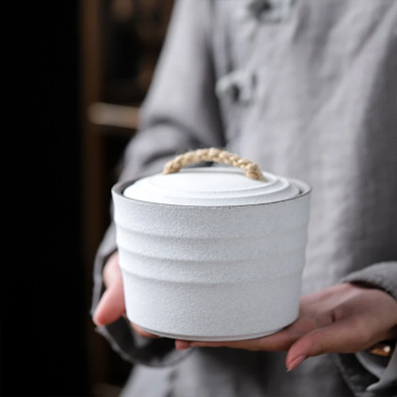 Retro Stoneware Hemp Rope Tea Caddy Sealed Pot Creative Ceramic Canister Box Coffee Seasoning Candy Jar Storage with Cover
Retro Stoneware Hemp Rope Tea Caddy Sealed Pot Creative Ceramic Canister Box Coffee Seasoning Candy Jar Storage with Cover