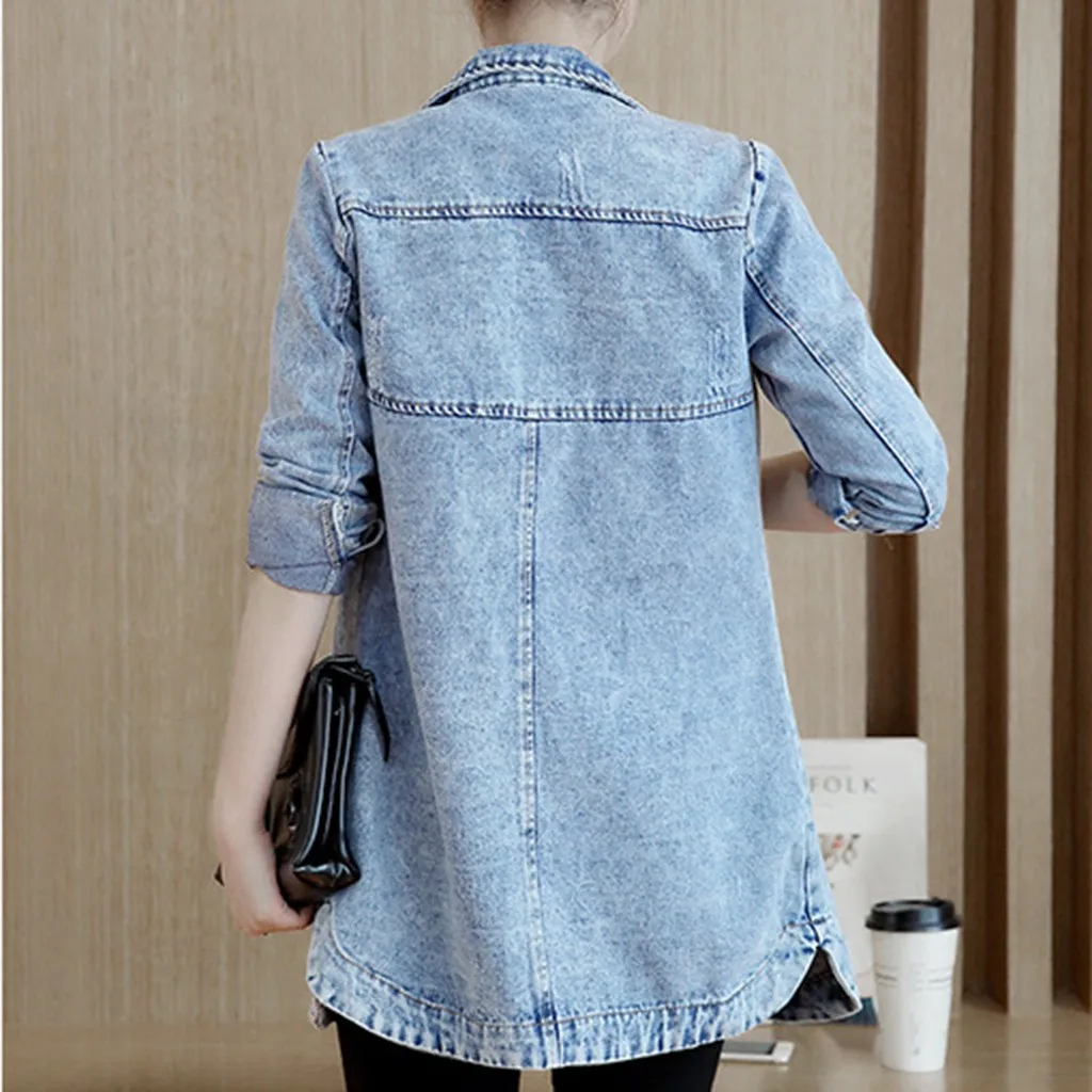 Jeans Coat Plus Size Fashion Lapel Women Long Sleeve Slim Fit Casual Denim Button Vintage Jeans Jacket Cardigan Jackets Coat
Jeans Coat Plus Size Fashion Lapel Women Long Sleeve Slim Fit Casual Denim Button Vintage Jeans Jacket Cardigan Jackets Coat