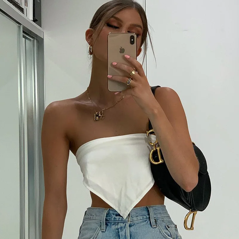 Women Sexy Crop Top Summer Strapless Wrap Tube Cropped Tops Backless Vest White Black Short Satin Top Female Clothes
Women Sexy Crop Top Summer Strapless Wrap Tube Cropped Tops Backless Vest White Black Short Satin Top Female Clothes