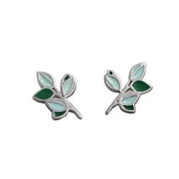Korean Cute Little Fresh and Simple Hand Drop Oil Green Sapling Leaf Earrings Factory Wholesale SE152 
Korean Cute Little Fresh and Simple Hand Drop Oil Green Sapling Leaf Earrings Factory Wholesale SE152