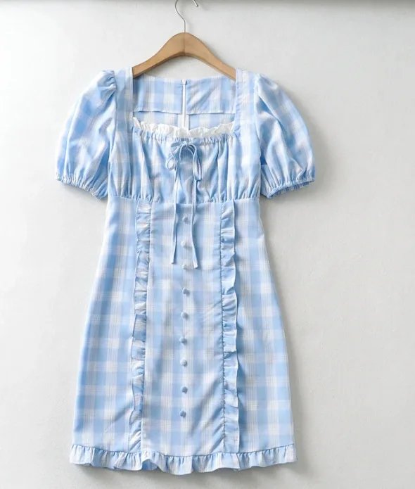 Korean version of the slimmed-down collar Lolita lace short-sleeved waist dress short skirt DLqz2257
Korean version of the slimmed-down collar Lolita lace short-sleeved waist dress short skirt DLqz2257