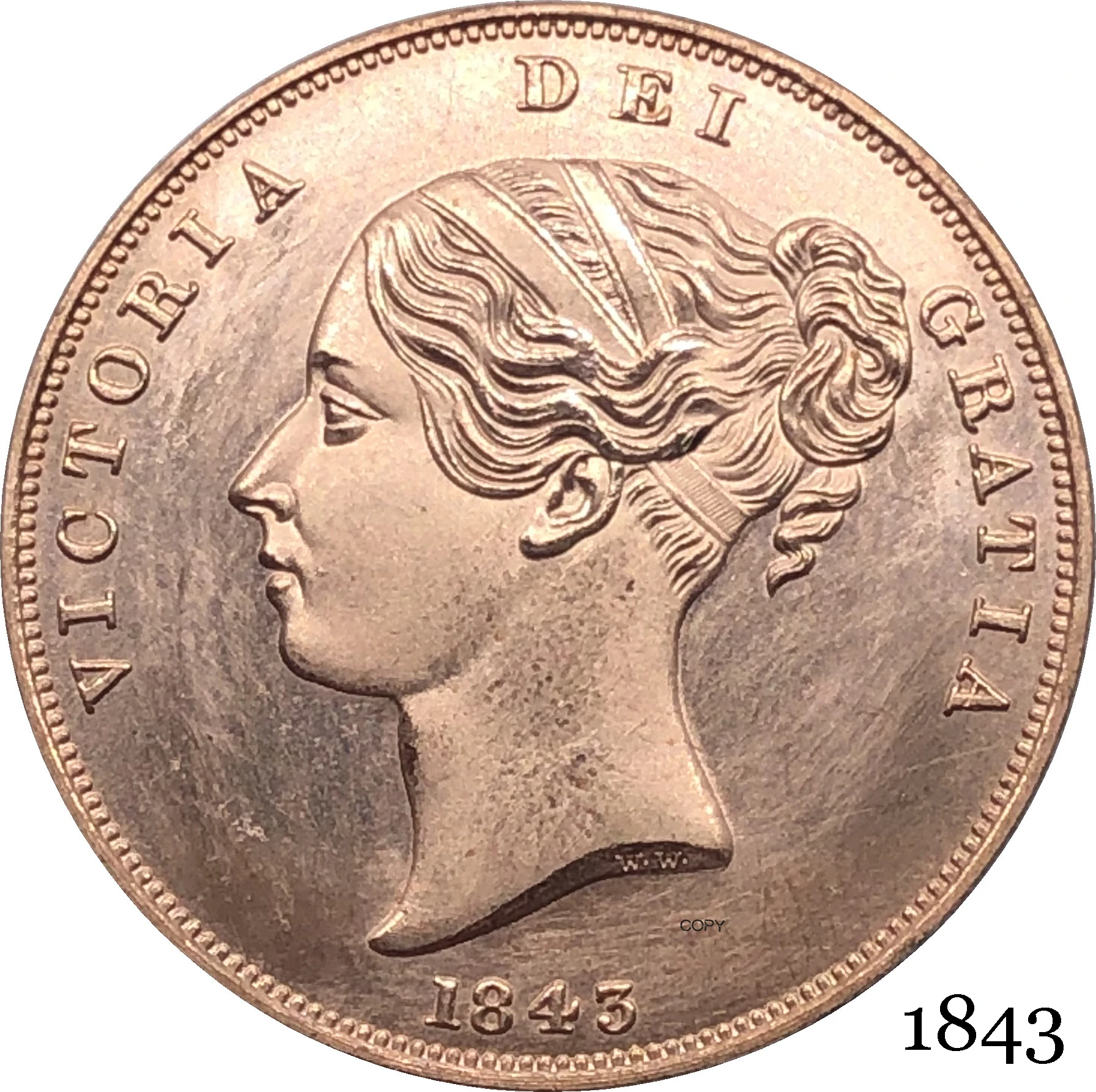 Великобритания, 1843 Виктория, 1 пенни, искусственная красная медь, копия монет, большая Великобритания, бронзовая брикет с гладким краем
Великобритания, 1843 Виктория, 1 пенни, искусственная красная медь, копия монет, большая Великобритания, бронзовая брикет с гладким краем