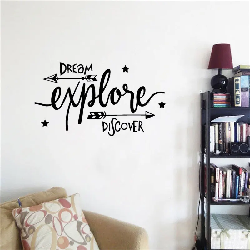 New Arrivals Dream Explore Discover Adventure Kids Quote Wall Sticker Decal Removable Vinyl Nursery Art Mural Home Decor DW6835
New Arrivals Dream Explore Discover Adventure Kids Quote Wall Sticker Decal Removable Vinyl Nursery Art Mural Home Decor DW6835