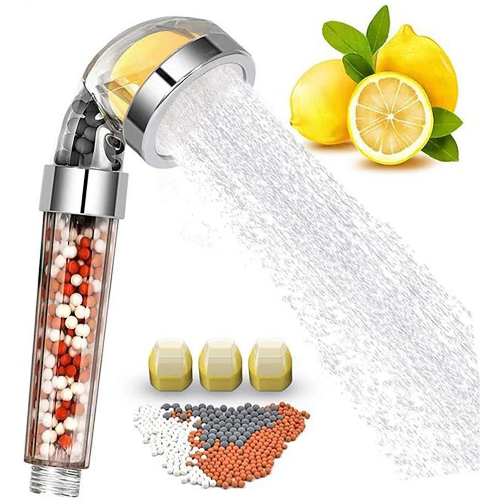 

Bio-active Stones Bathroom Showerheads Vitamin C Lemon Aroma Filter Shower High Pressure Sprinkle Handheld SPA Shower Head