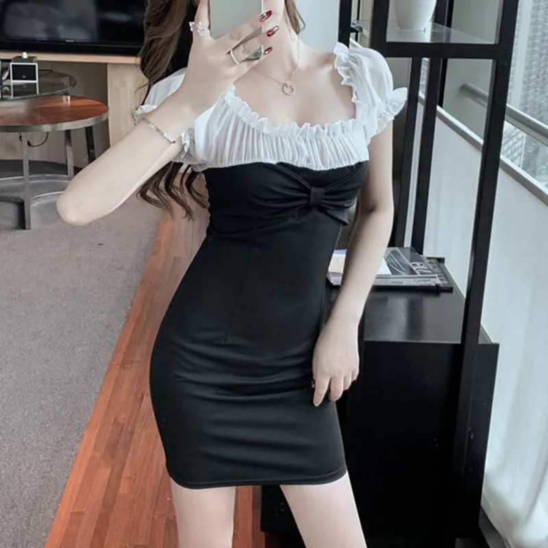 Sexy Party Club Dresses Women 2020 Fashion Elegant Off Shoulder Black Short Dress Korean Casual Clothes Slim Mini Bodycon Dress 
Sexy Party Club Dresses Women 2020 Fashion Elegant Off Shoulder Black Short Dress Korean Casual Clothes Slim Mini Bodycon Dress